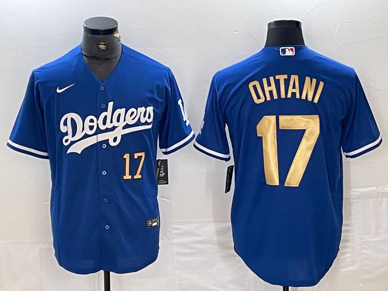 Men Los Angeles Dodgers #17 Ohtani Blue Nike Game MLB Jersey style 12->los angeles dodgers->MLB Jersey